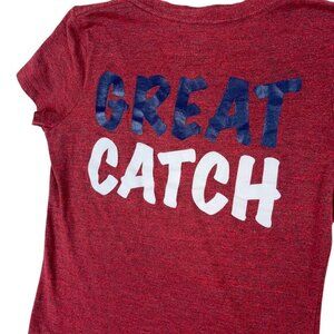 St Louis Cardinals T Shirt Great Catch S MLB Baseball Top STL Game V Neck Small